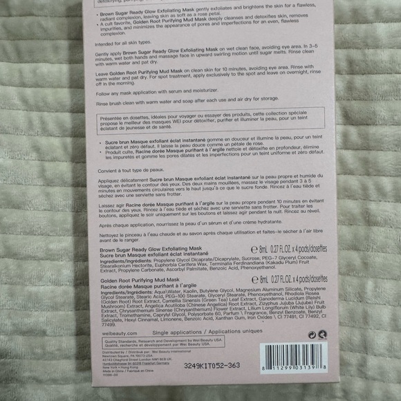 WEI Mask Set Purifying Mud & Exfoliating Masks with Brush, Face Detox & Brighten - Picture 3 of 4